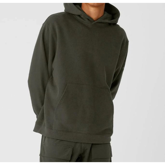 Alo Yoga Men's Hoodie Medium Renown Heavy Weight Pullover Athletic Green - Picture 1 of 9